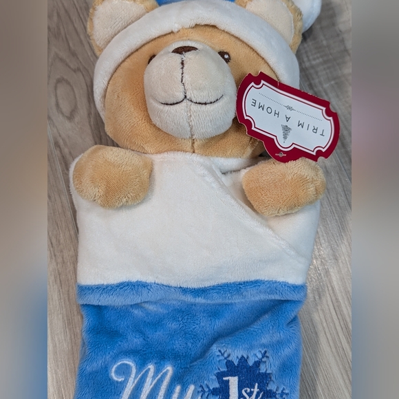 My 1st Christmas Baby Boy Stocking Blue Plush Teddy Bear " - Picture 4 of 7